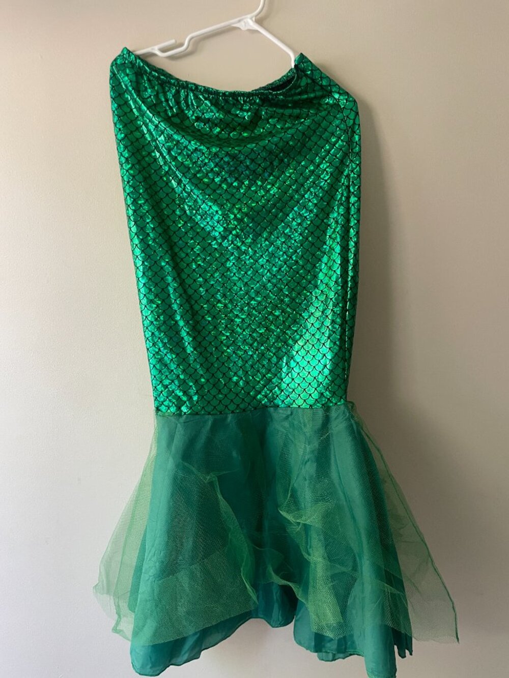 Green Mermaid Scale Costume Dress with Tulle Skirt